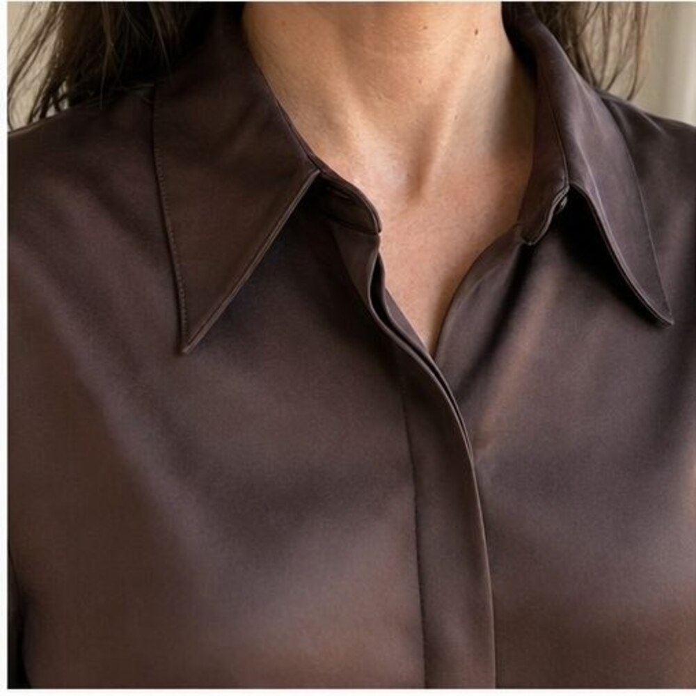Navy Button Blouse - Picture 4 of 6